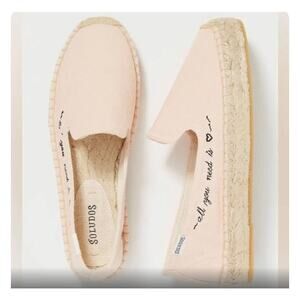 NWOT SOLUDOS all you need is love Espadrille flat sz: 7.5